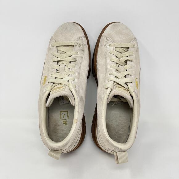 Puma Mayze Platform Beige Suede Gum Sole Casual Shoes Size Women 11 / Men 9.5 - Picture 7 of 10